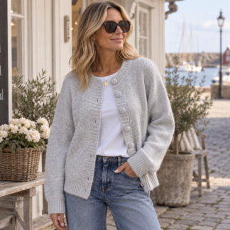 Button cardigan - light grey