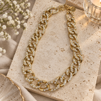 Acrylic neck - gold glitter