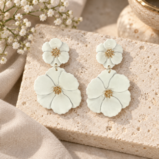 Big flower ear - white