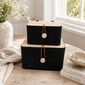 Bambubox - svart 2-set