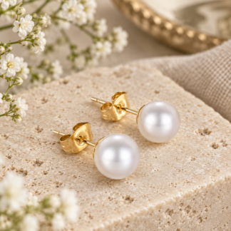 Örhänge - pearl small gold