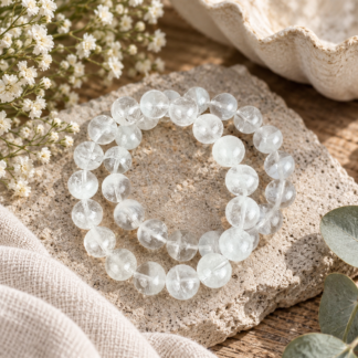 Armband - bergkristall/lodolit 12 mm