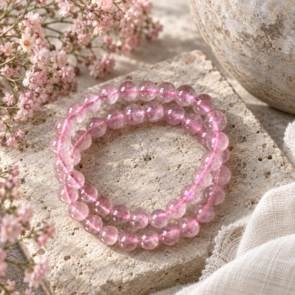 Armband - jordgubbskvarts 8 mm