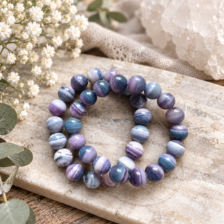 Armband - silkesfluorit 12 mm