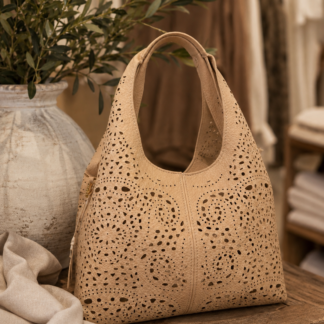 Lace bag - dark sand