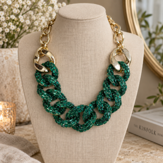 Sparkly neck - green