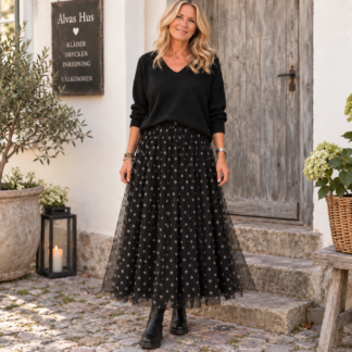 Tulle skirt - black dot