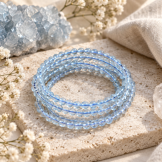 Armband - akvamarin 4 mm