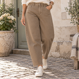 Voggo barrel jeans - taupe