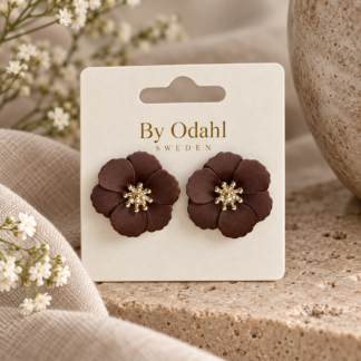 Örhänge - small flower chocolate