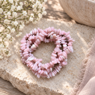 Armband - rosa opal chips