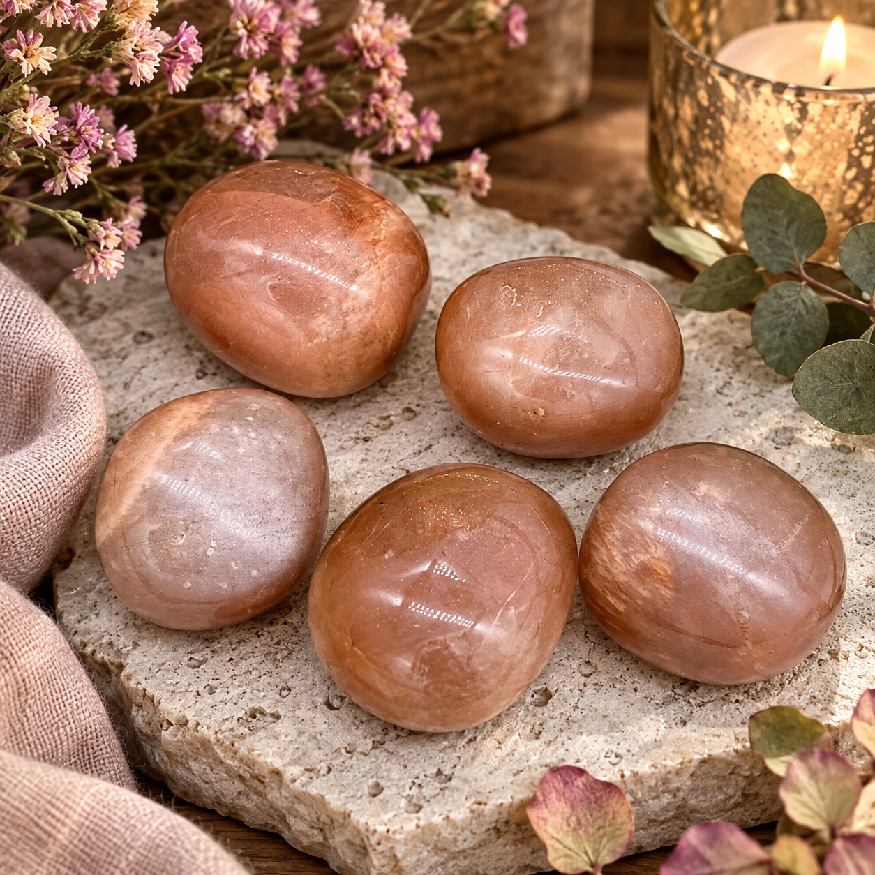 Cuddle - peach moonstone