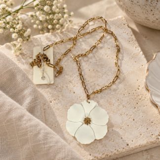 Big flower neck - white