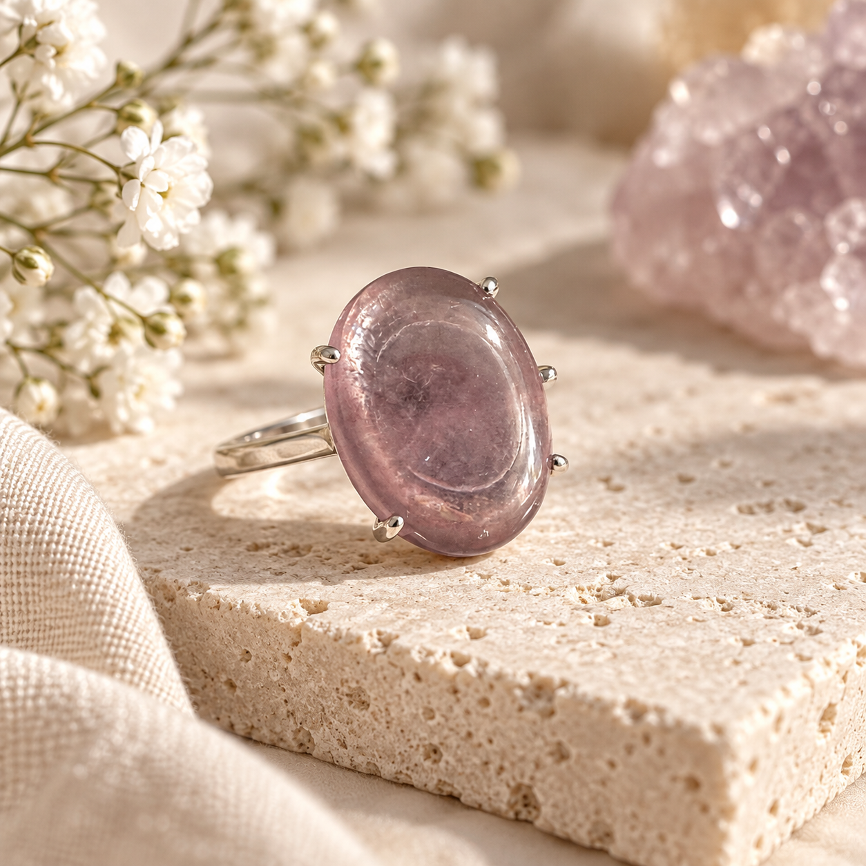 Ring - lepidolit mica