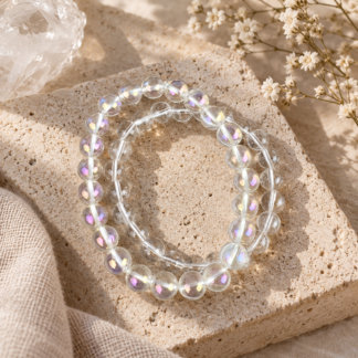 Armband - bergkristall aura 8 mm