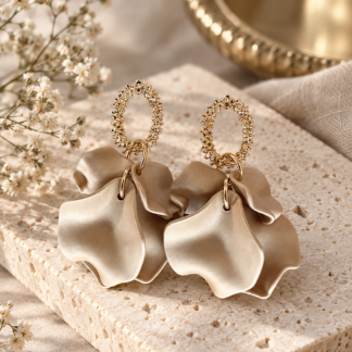 Flake ear - satin beige