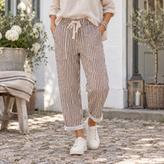 Striped jogger - chocolate
