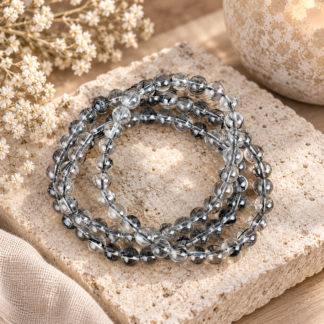 Armband - turmalinkvarts treradigt 7 mm