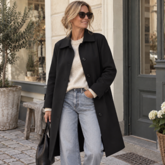 Trenchcoat long - black