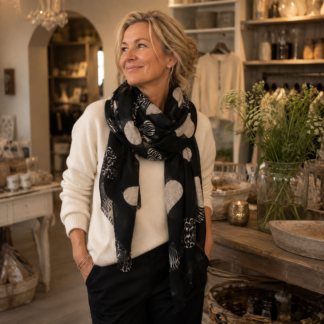 Heart scarf - black