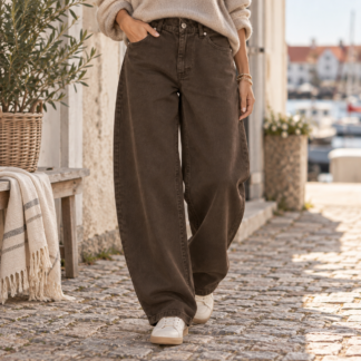 Voggo barrel jeans - chocolate