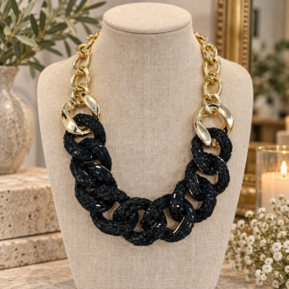Sparkly neck - black