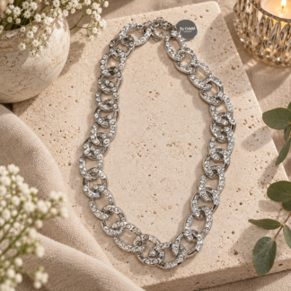 Acrylic neck - silver glitter