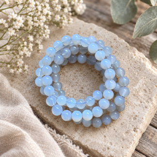 Armband - kalcedon blå