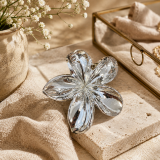 Hårklämma - blomma silver