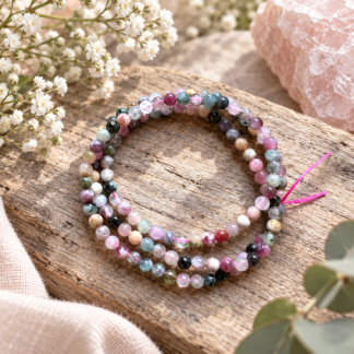 Armband - watermelon turmalin 3-radigt