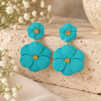 Big flower ear - aqua