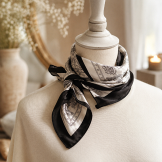 Mini scarf - paisley black mix