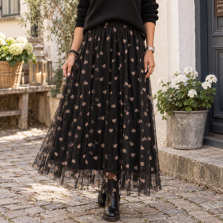 Tulle skirt - black heart
