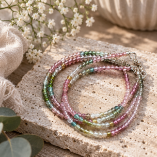 Armband - watermelon turmalin 3mm
