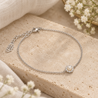 Petite Sofia pearl brace - silver